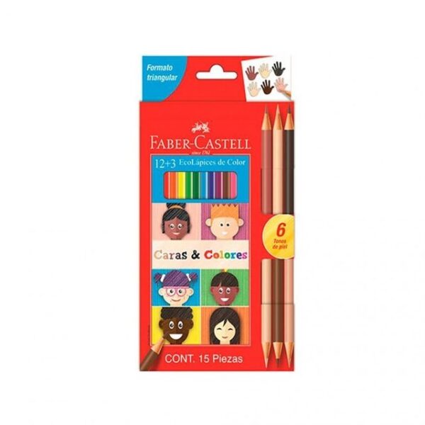 Lapices De Colores Faber Castell X 12 Colores +3 Pastel