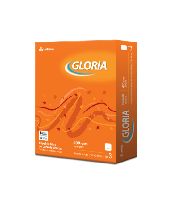 Repuesto Gloria N3 400 Hojas Rayadas