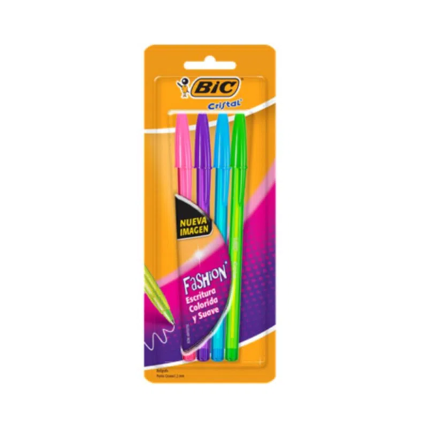 Boligrafo Bic Fashion X 4 Unidades