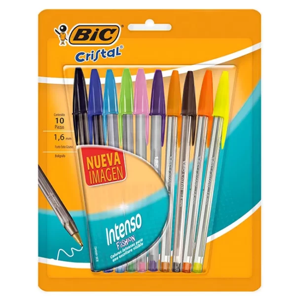 Boligrafo Bic Cristal Intenso 1.6 Fashion X 10 Unidades