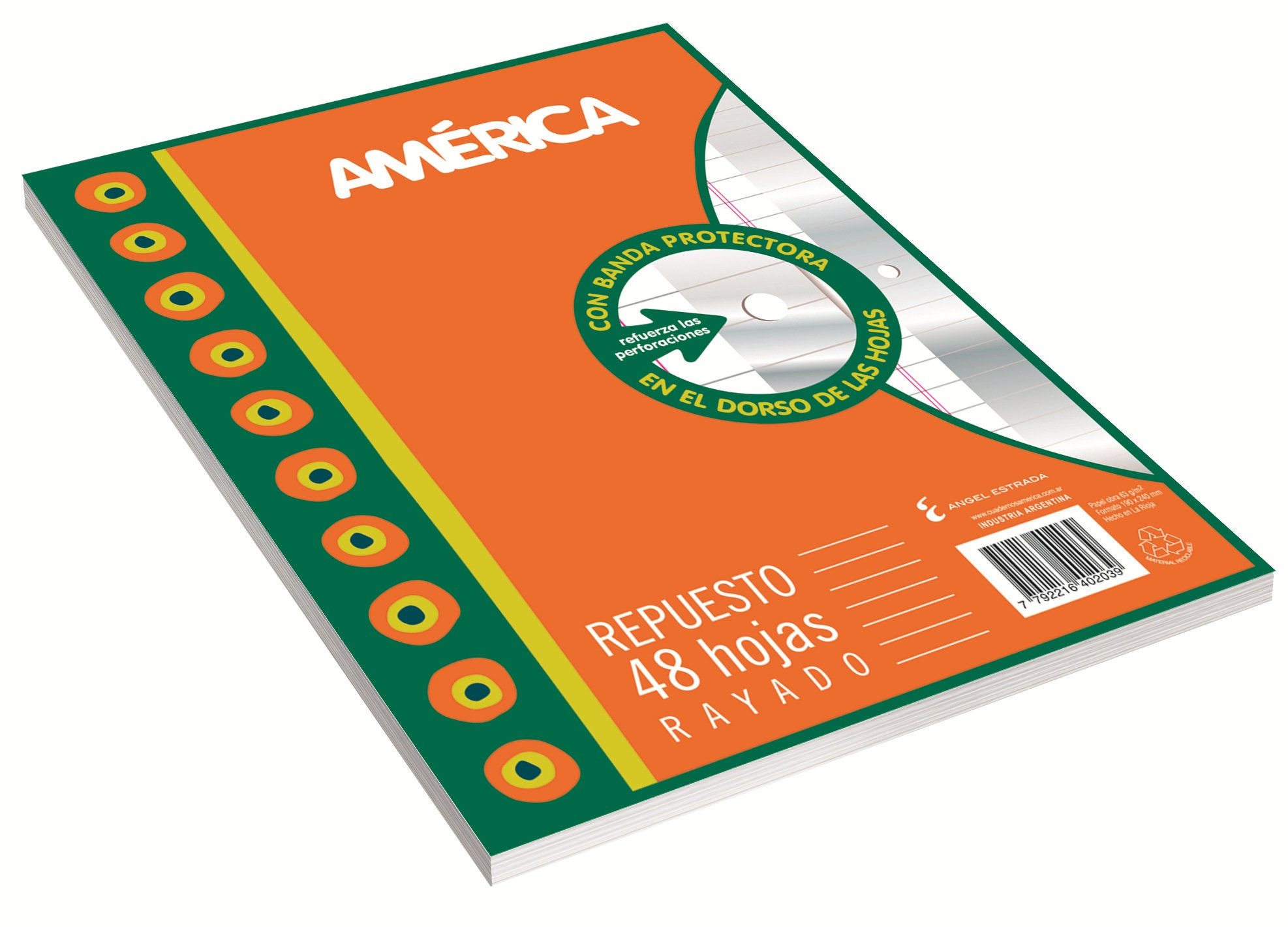 Repuesto N3 America X 48 Hojas Cuadriculadas