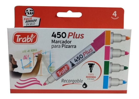 Marcador Trabi Para Pizarra 450 X 4 Unid