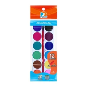 Acuarelas Ezco X12 Colores Pincel