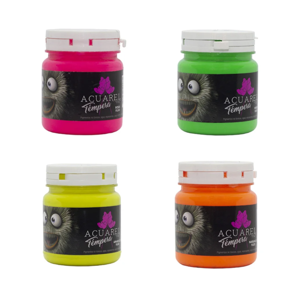 Tempera En Pote Acuarel Amarillo Fluo
