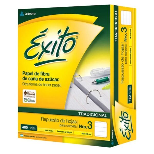 Repuesto Exito X 480 Hojas Rayadas Reforzado