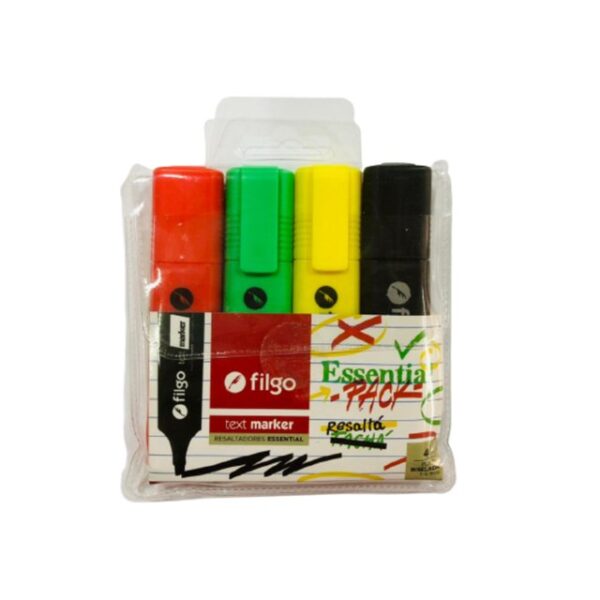 Resaltador Filgo Essential X4 Unid Con Tachador