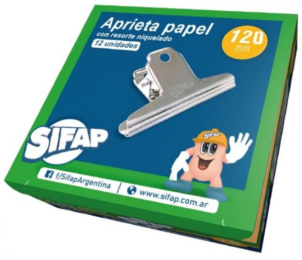 Aprieta Papel Sifap 120Mm Niquelado