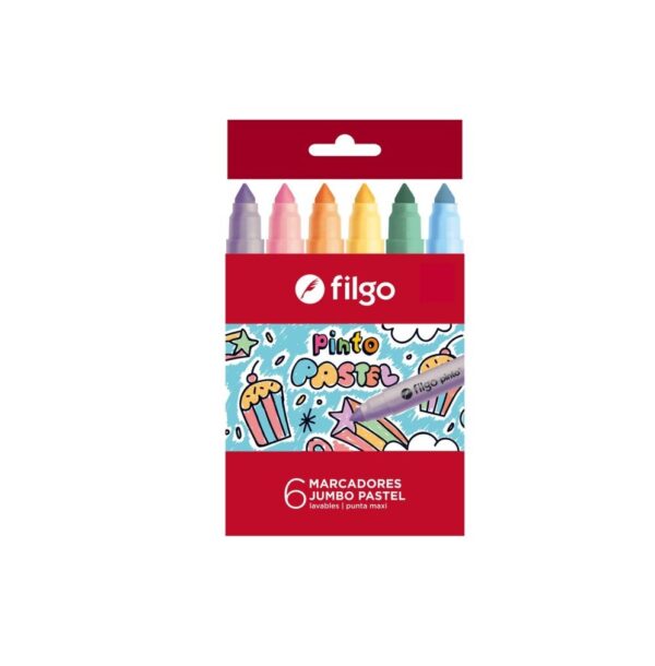 Marcador Filgo Jumbo X6 Pastel Lavable