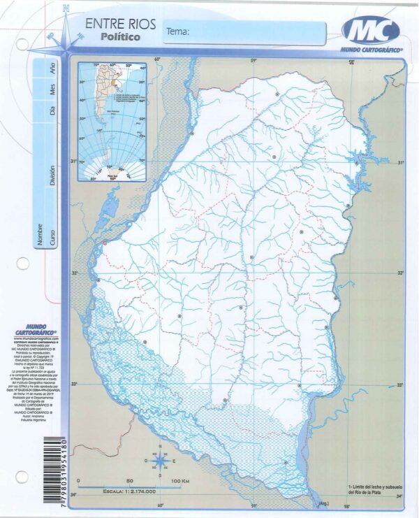 Mapa N3 De Entre Rios-Politico