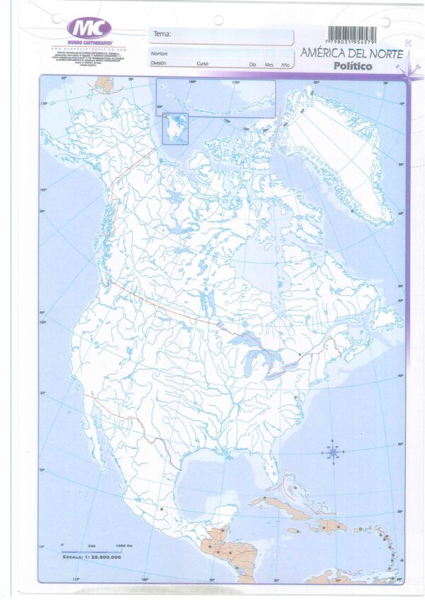 Mapa N5 De America Del Norte-Politico