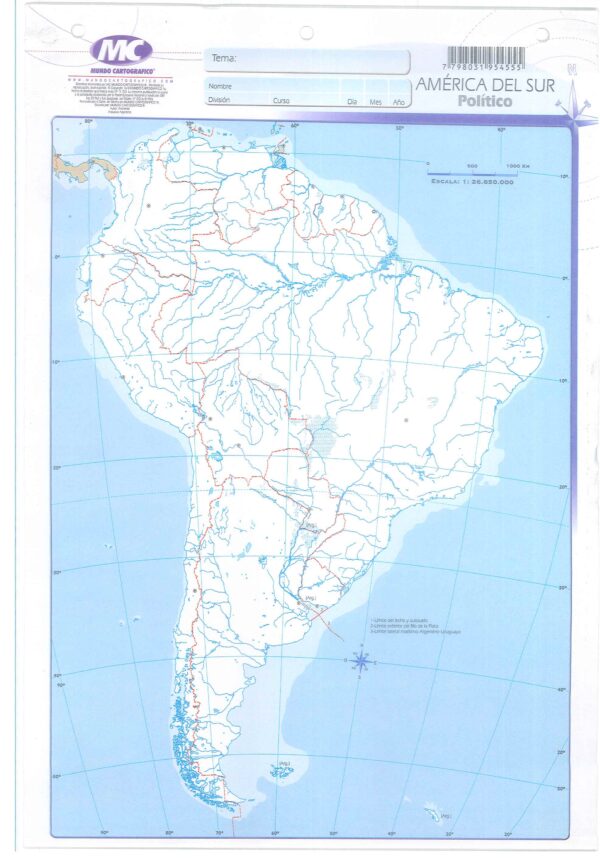 Mapa N5 De America Del Sur-Politico