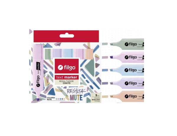 Resaltador Filgo Pastel X 5 Unidades Mute