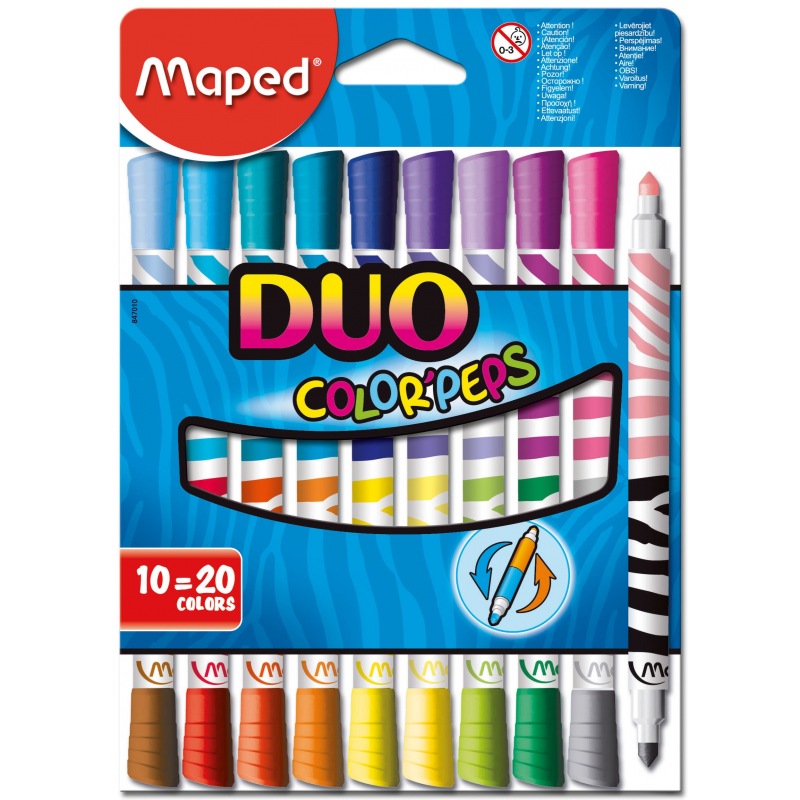 Marcadores Maped X 10 Colores Duo