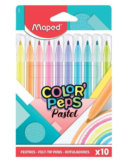 Fibras Escolar Maped Pastel X 10 Unidades