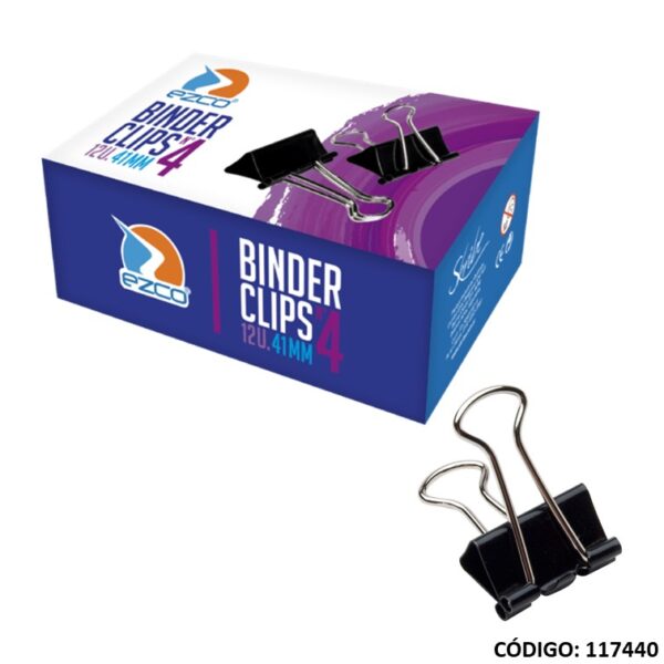 Aprieta Papel Binder Clips Ezco 41Mm
