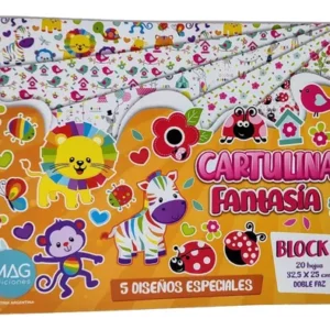 Block Mag N5 Cartulinas Fantasia X 25 Hojas Doble Faz