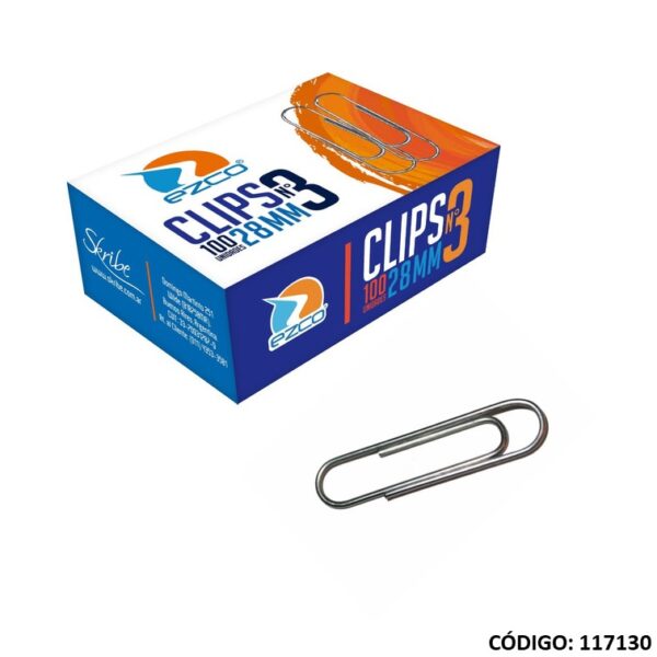 Clip Ezco N3 Metalicos x 100 Unidades