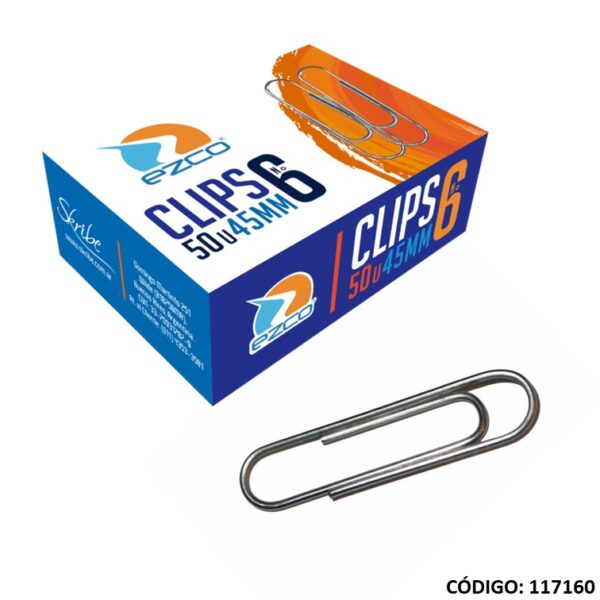 Clip Ezco N6 Metalicos x 100 Unidades