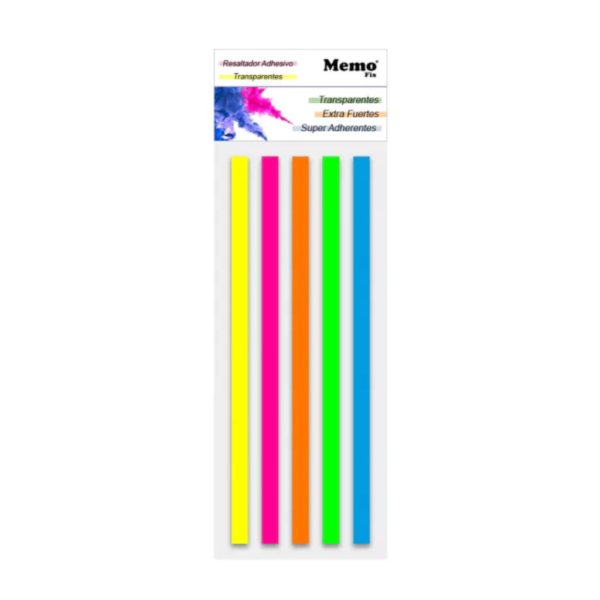 Notas Adhesivas Memo Neon Transparente Tiras