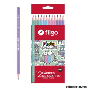 Lapiz Negro Filgo Color Pastel X 12 Unidades