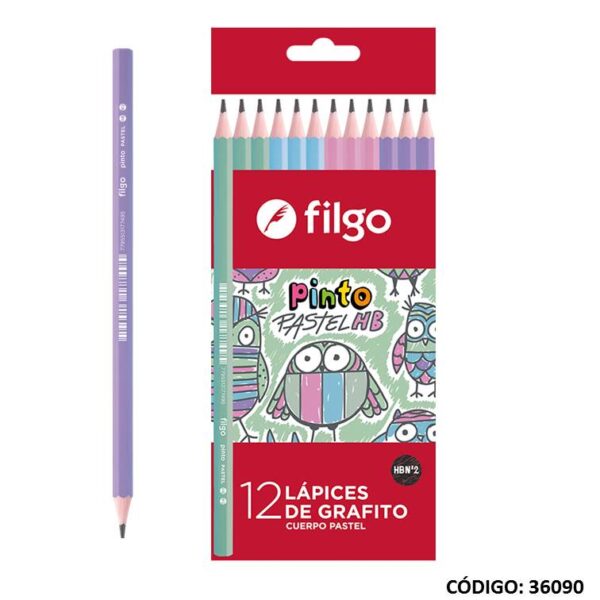 Lapiz Negro Filgo Color Pastel X 12 Unidades