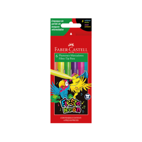 Fibras Faber Castell X 6 Unidades Neon