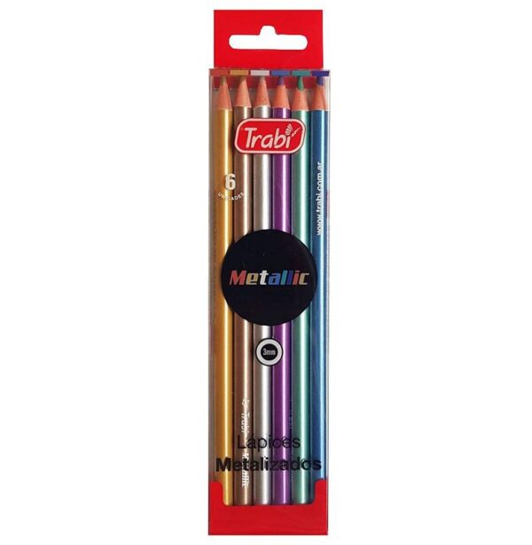 Lapices Colores Trabi x 6 Unidades Metalizado