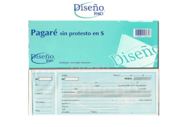 Talonario Pagare Sin Pretesto Diseño x 40 Hojas