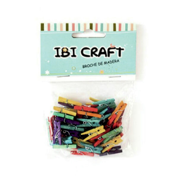 Broches De Madera De Colores Ibi Craft x50u