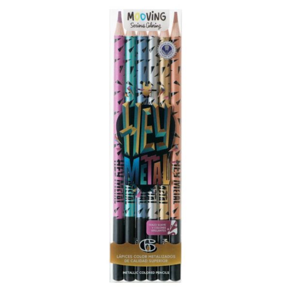 Lapices De Colores Mooving Metalizado x 6 Unidades