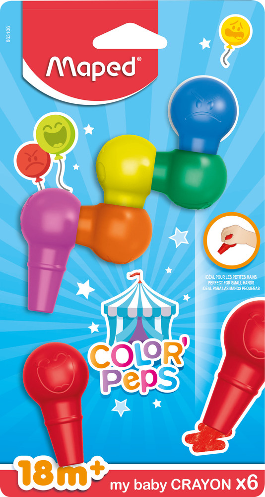 Crayones Maped Baby Blister x 6 Unidades