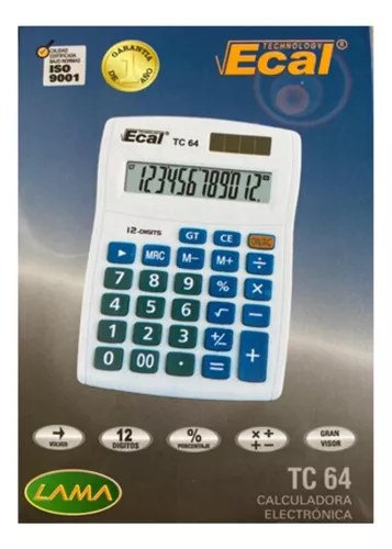 CALCULADORA ECAL TC 64 12 DIGITOS