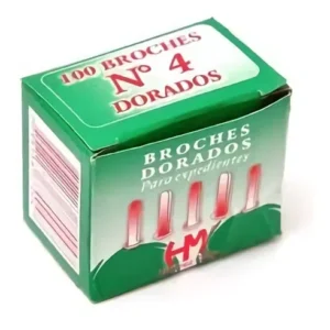 BROCHES DORADOS HM N4 X 100 UNIDADES