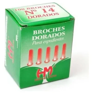BROCHES DORADOS HM N14 X 100 UNIDADES