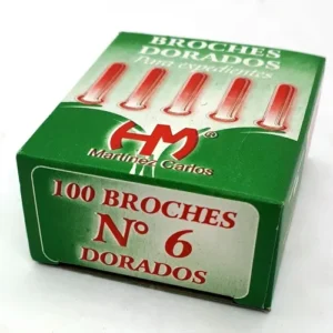 BROCHES DORADOS HM N6 X 100 UNIDADES