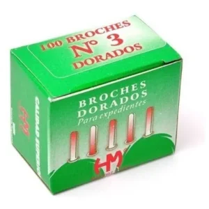 BROCHES DORADOS HM N3 X 100 UNIDADES