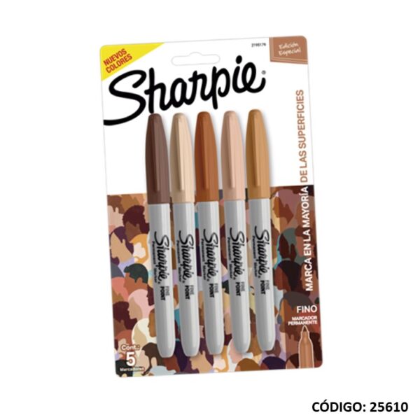 Fibras Sharpie Finas Tonos Piel x 5 Unidades
