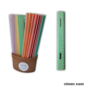 Regla Plastica Liggo Pastel 20Cm