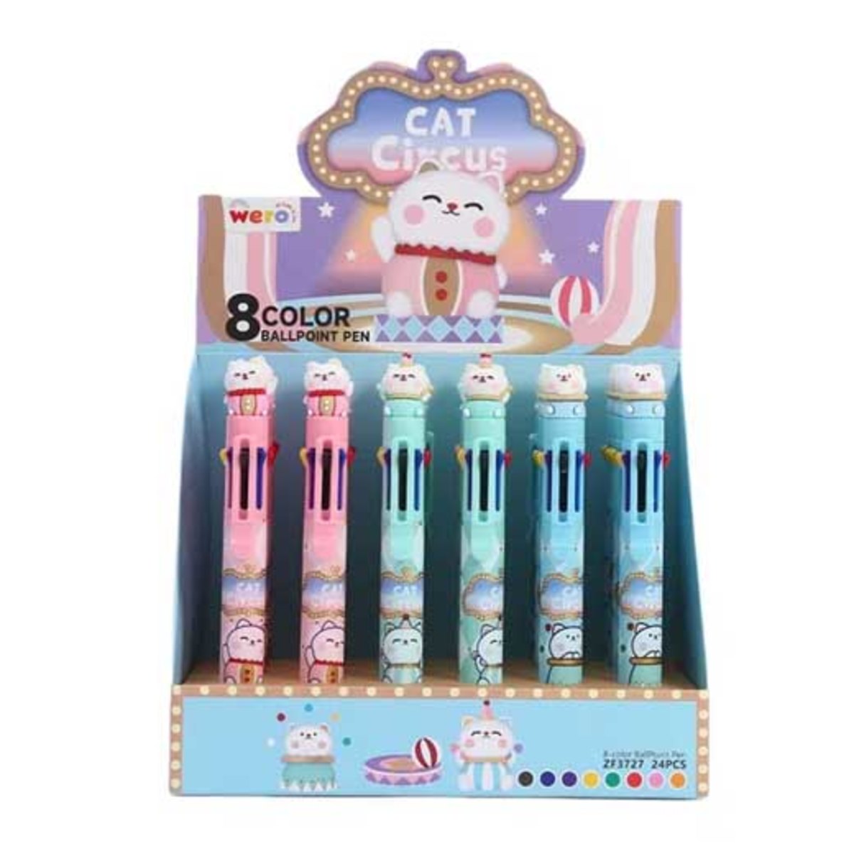 Boligrafo Wero Cat 8 Colores