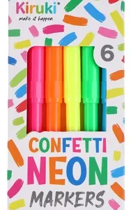 Marcadores Kiruki Confetti Neon x 6 Unidades