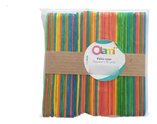 Palitos De Helados Olami x 50 Unidades De Colores