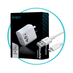 CARGADOR C/ CABLE TIPO C 220V “RAPTOR” – 5,1A – 45W – ENTRADA