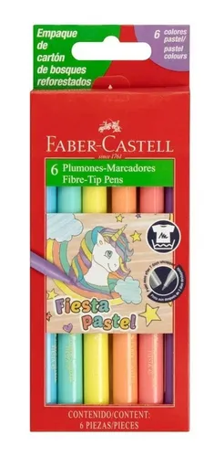 Fibras Faber Castell X 6 Colores Pastel