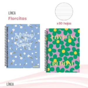 Cuadernola Asamblea Tapa Dura 80 Hojas Rayadas Florecitas
