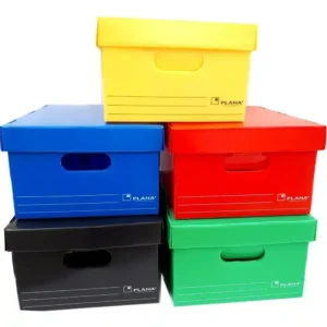 Caja Plana Plastica Con Tapa 35x45 De Colores