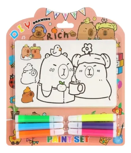Set Didactico Para Colorear Capibara