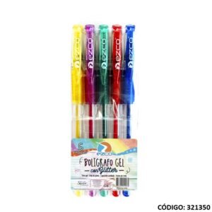Boligrafo Ezco Glitter x 5 Unidades