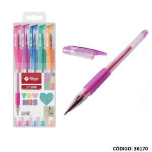 Boligrafo Filgo POP Glitter x 5 Unidades